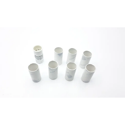 White cylindrical electrical components with matte finish and printed labeling for micro direct microlab spida portable spirometer