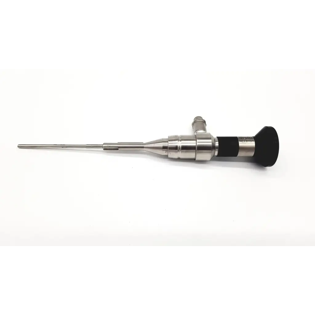 Silver microaire 81023 arthroscope with black ergonomic grip and metallic shaft for precise da24-99 use