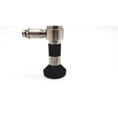Silver metallic MicroAire 81023 arthroscope da24-99 with black rubber grip labeled made in Germany for medical use