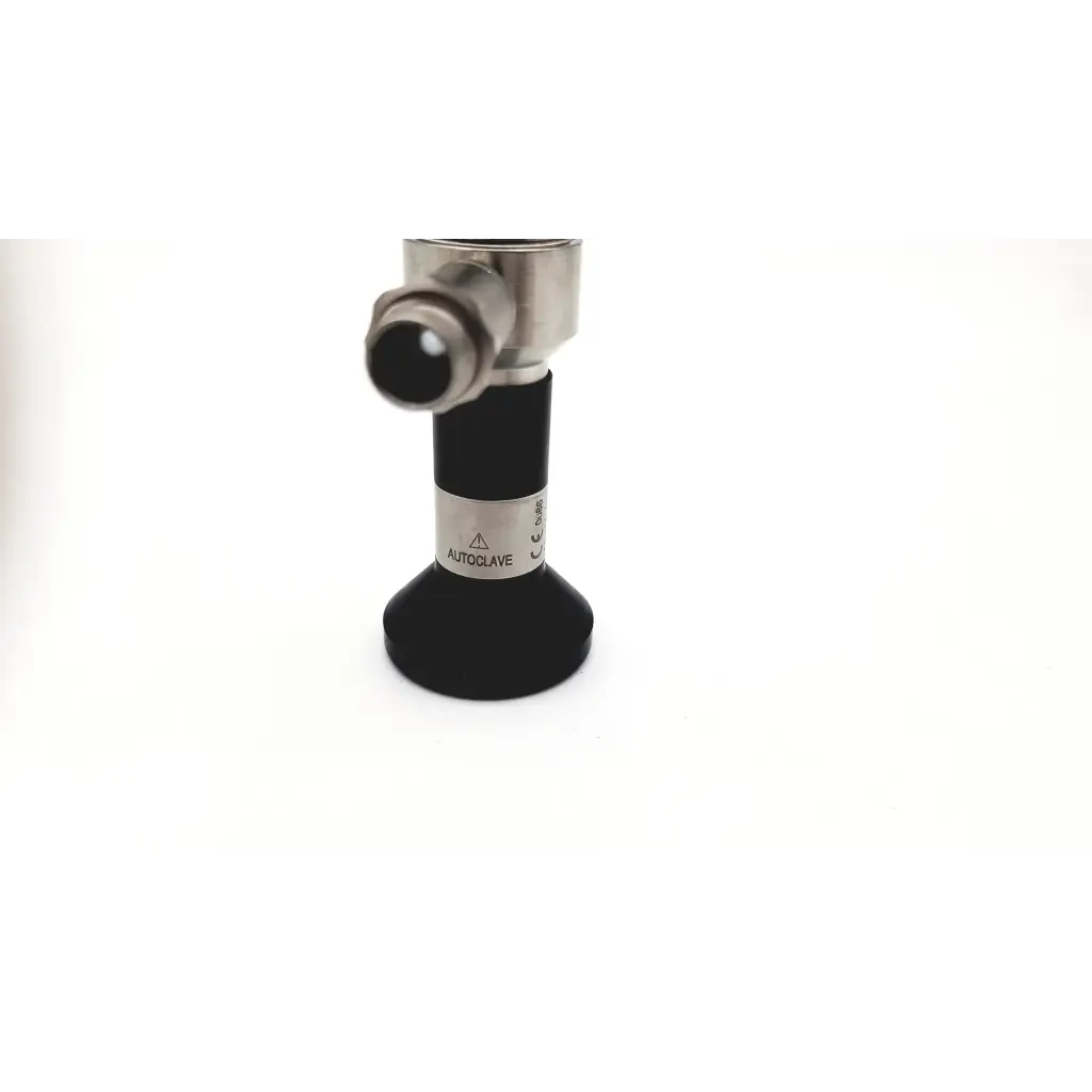 Black and silver autoclave valve with metallic body and black base labeled autocrave for arthroscope da24-99 use