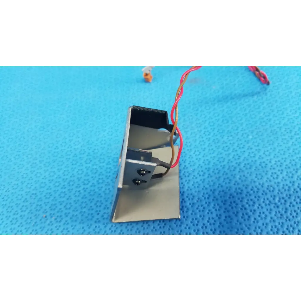 Silver metallic bracket assembly with wiring and screws for microswitch limit sensor on trc-nw6s retinal camera