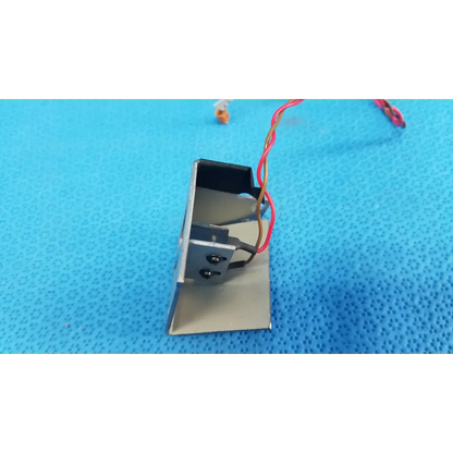 Silver metallic bracket assembly with wiring and screws for microswitch limit sensor on trc-nw6s retinal camera