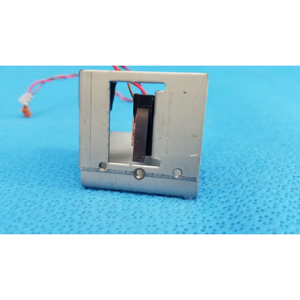 Silver metallic rectangular microswitch limit sensor bracket assembly with wiring for trc-nw6s retinal camera mechanism
