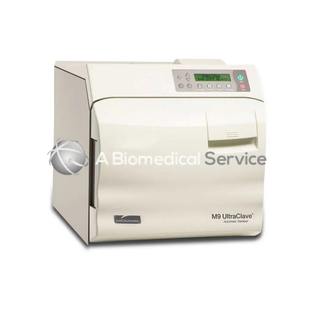 Cream-colored midmark ritter m9 ultraclave automatic sterilizer with digital display for biomedical service use