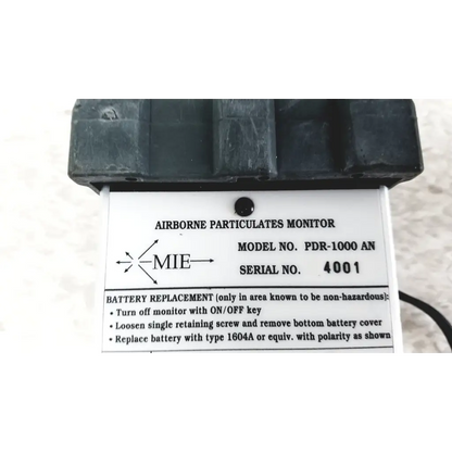 Black plastic mie personal pdr-1000 an aerosol monitor with white label for industrial hygiene use