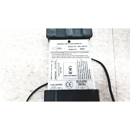 Black plastic mie personal pdr-1000 an aerosol monitor with white label for industrial hygiene use