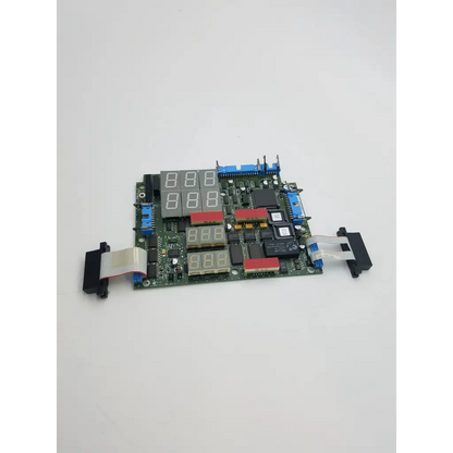 Mindray 0670-00-0650-03 green cpu circuit board with multiple digital displays and electronic components for spo2 monitoring