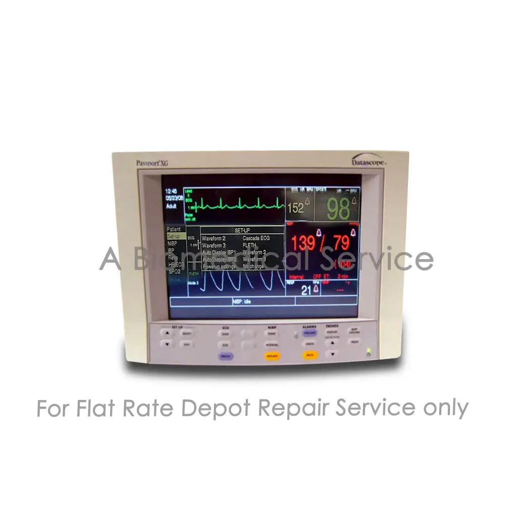 Beige mindray datascope passport xg medical equipment patient monitor with digital vital signs display for repair service
