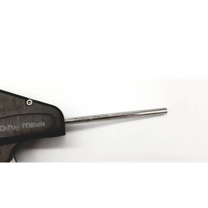 Mitek 214710 Versalok deployment gun with silver metallic needle and black ergonomic handle for secure deployment