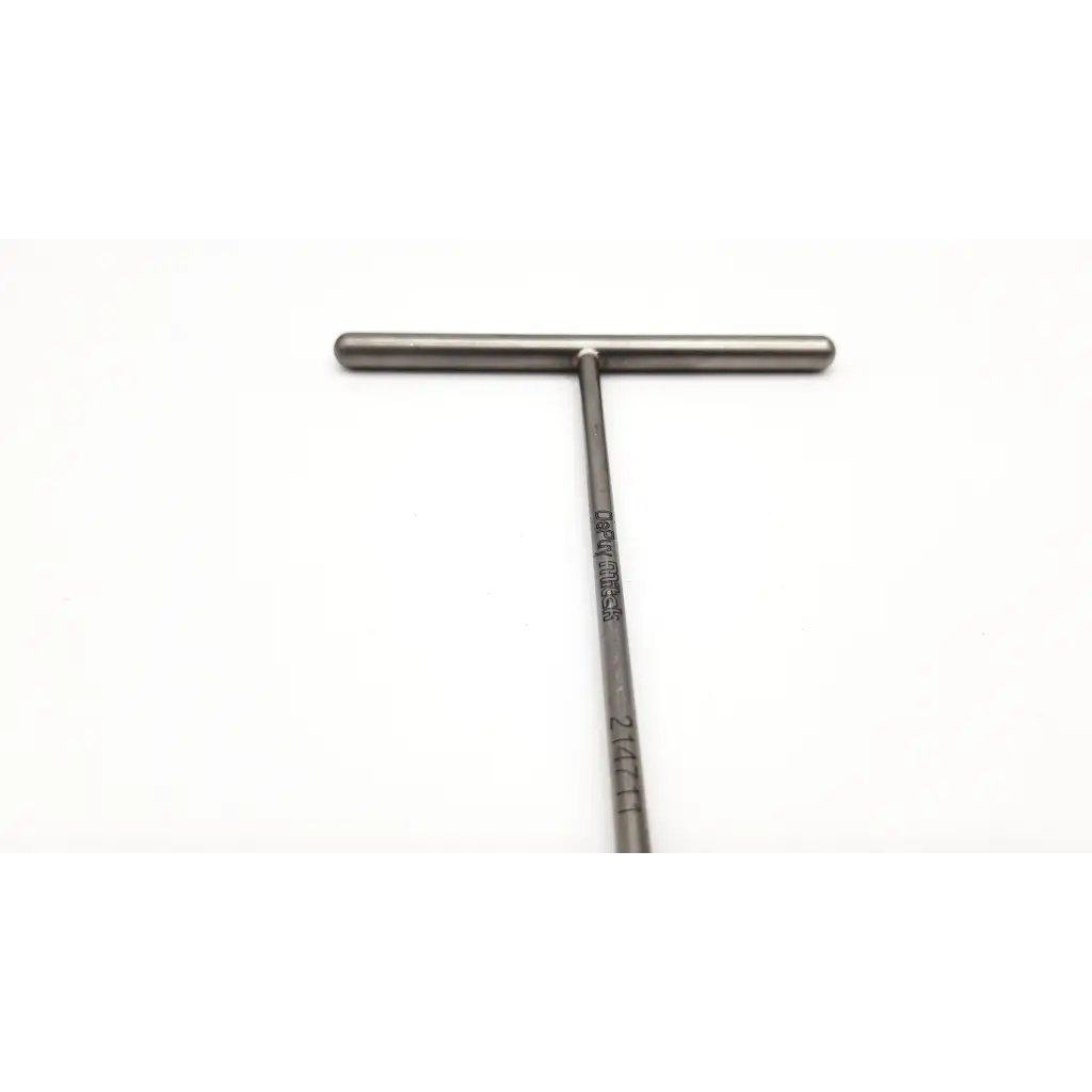Mike 214711 surgical tool da54-199 sleek metallic t-shaped surgical tool with polished silver finish and engraved markings