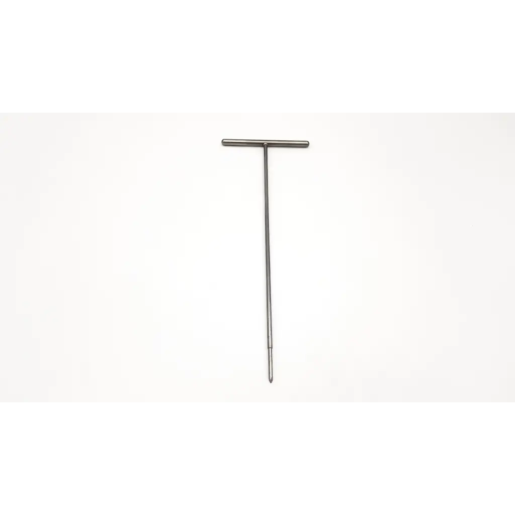 Mitek 214711 surgical tool da54-199 silver t-shaped metal tool with slender shaft and pointed tip for precision use