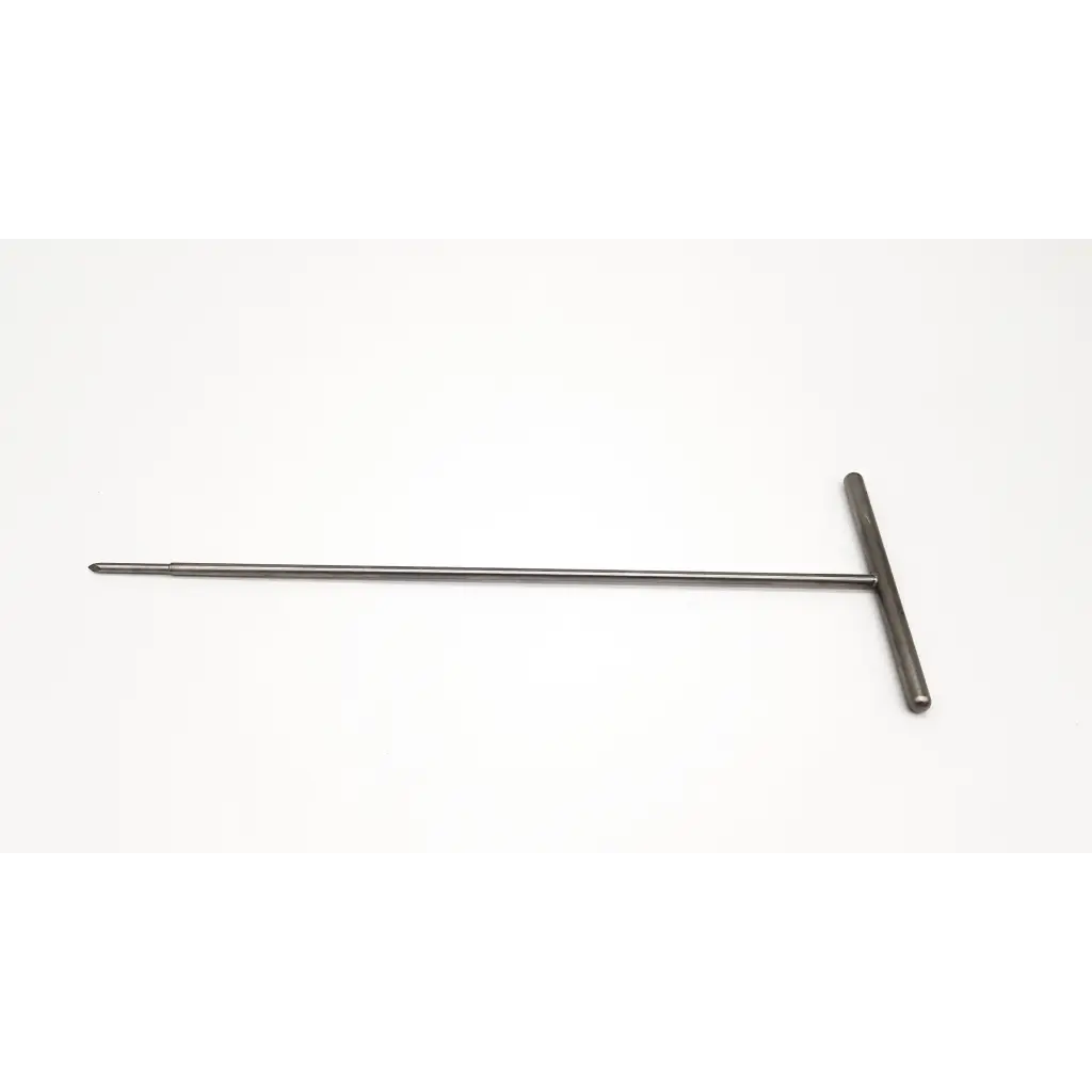 Mitek 214711 sleek metallic surgical tool da54-199 with t-handle, slender shaft, and pointed tip for precision use