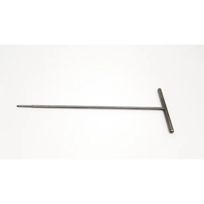 Mitek 214711 sleek metallic surgical tool da54-199 with t-handle, slender shaft, and pointed tip for precision use
