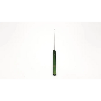 Mitek suture leader right bend 30° with green handle and slender metallic shaft da46-68 crochet hook tip