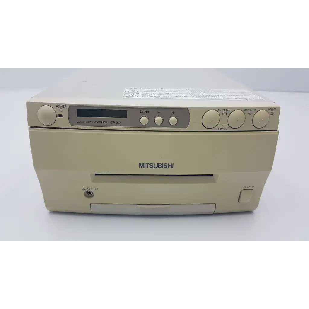 Beige mitsubishi cp900um analog color video printer with digital display and control knobs for photo processing