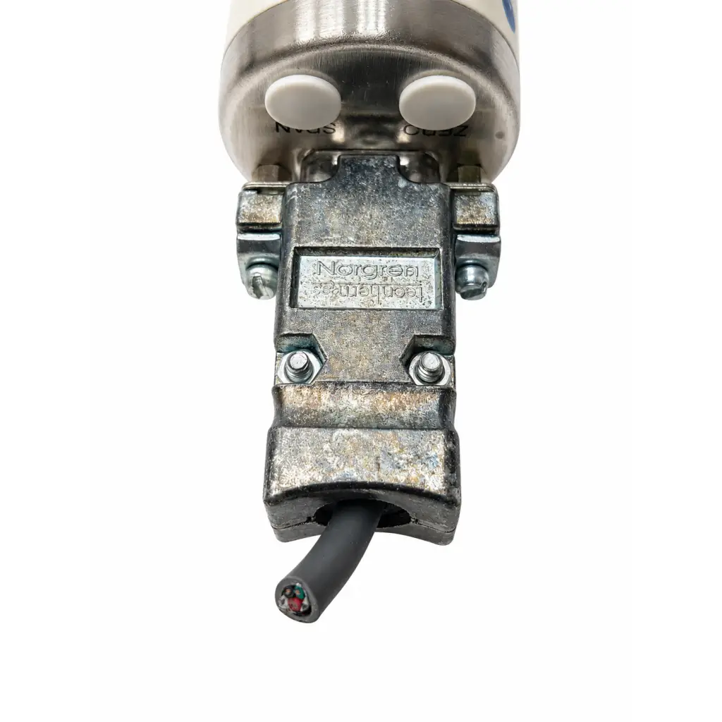 Stainless steel mks baratron 722a11tga2fa pressure transducer with black electrical cable for biomed use