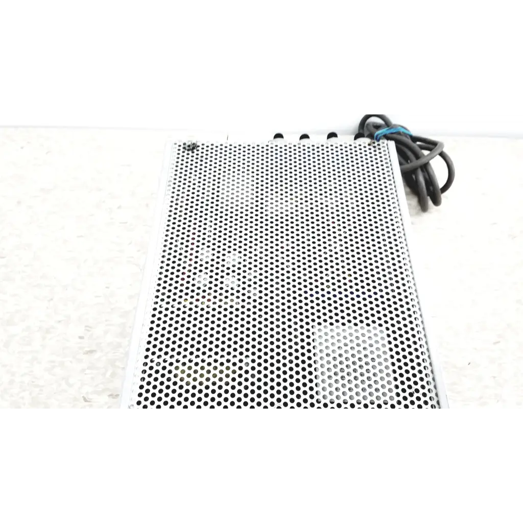 Silver perforated metal panel with circular holes on the mks instruments 247c mass flow controller power supply