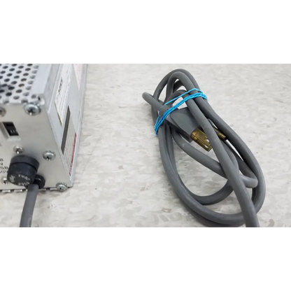 Gray power supply cable with gold-plated connector bundled by blue tie for mks instruments 247c mass flow controller