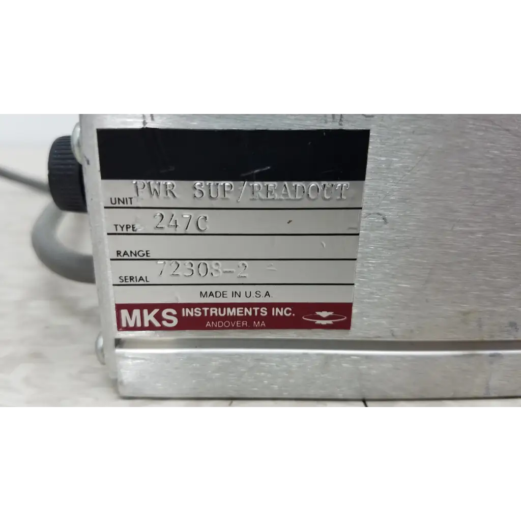 Silver metallic mks instruments 247c 4-channel mass flow controller power supply for precise mass flow control
