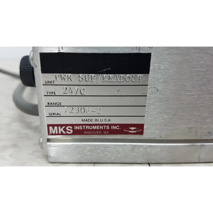Silver metallic mks instruments 247c 4-channel mass flow controller power supply for precise mass flow control