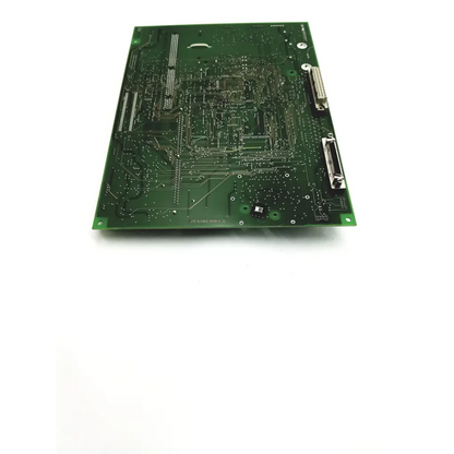 Green rectangular ml105 pcb board with silver connectors and black components for electronic circuit applications