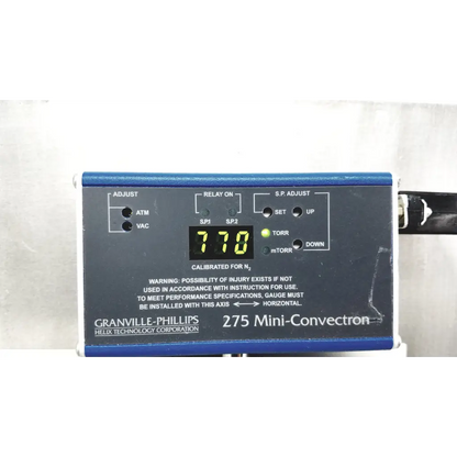 Blue and black 275 mini-convection gauge by granville-phillips in mmr technologies vacuum control manifold system