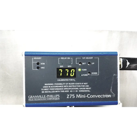 Blue and black 275 mini-convection gauge by granville-phillips in mmr technologies vacuum control manifold system