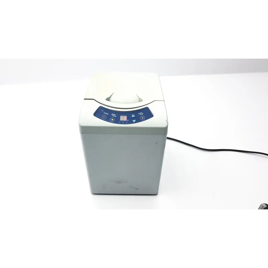 Light gray plastic countertop monitex industrial turbomax v3 aligate mixer gx300 with blue control panel and digital display