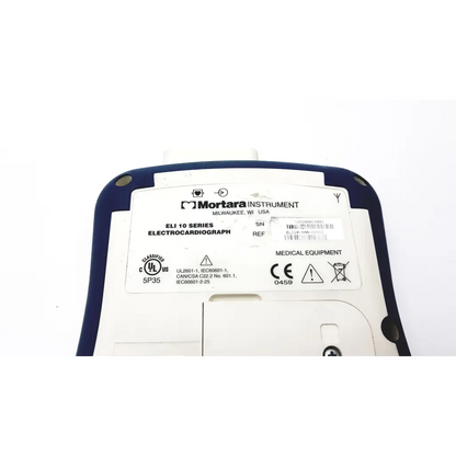 Blue and white mortara eli 10 series electrocardiograph portable ekg system for accurate cardiac monitoring