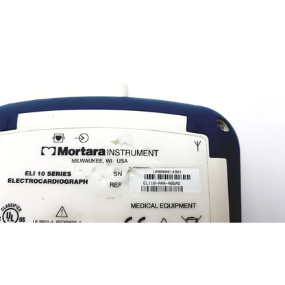 Blue and white mortara eli 10 series electrocardiograph portable ekg system for accurate cardiac monitoring