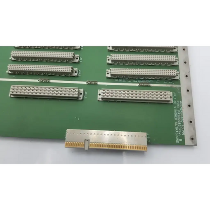 Silver rectangular d-sub connector with gold-plated pins and white housing on motherboard idunn fa200985 rev vingmed ultrasound
