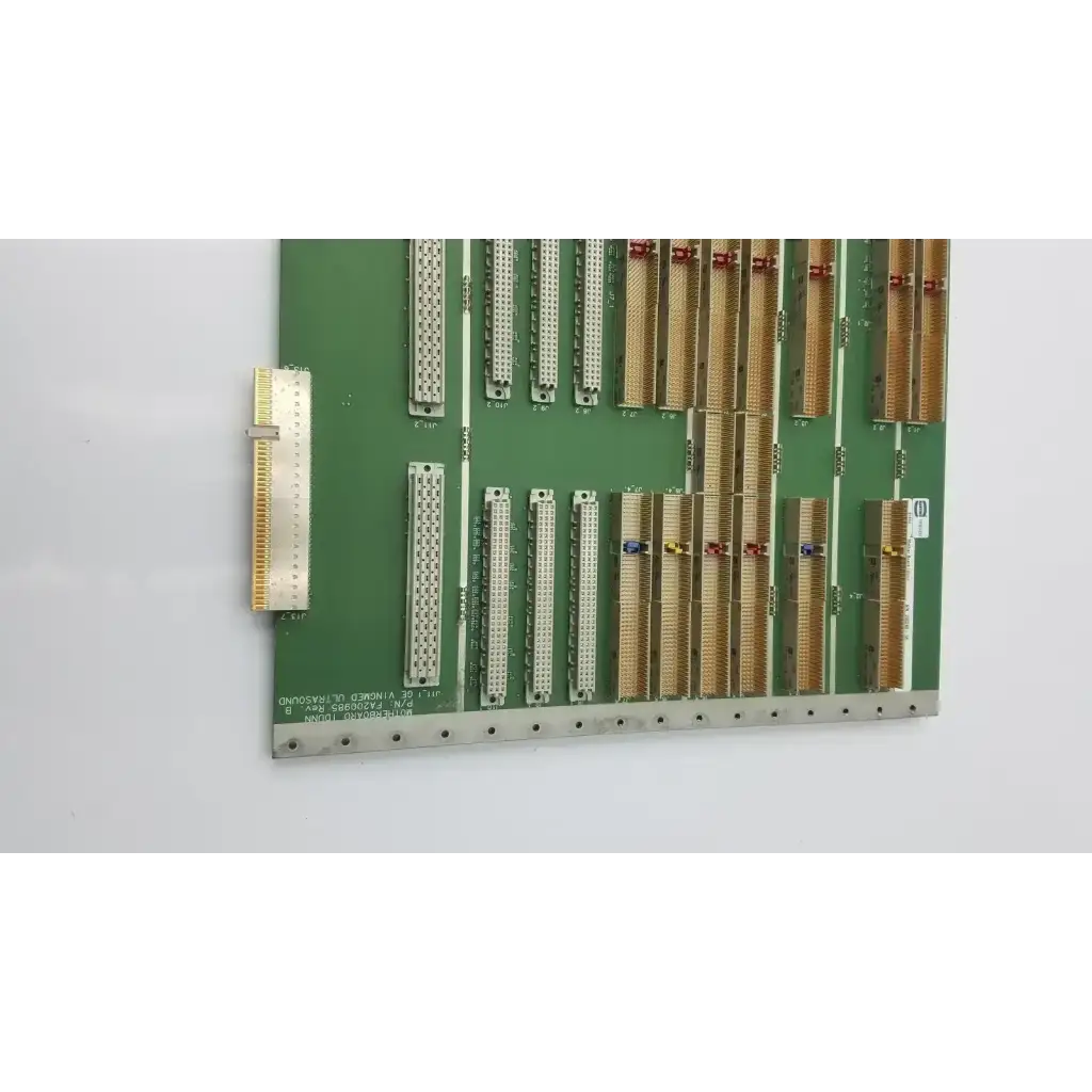 Green motherboard idunn fa200985 rev with gold connectors and white components for vingmed ultrasound system