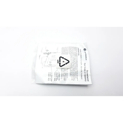 Motorola rln6231a low noise translucent tube ear accessory in clear plastic package with printed instructions and branding
