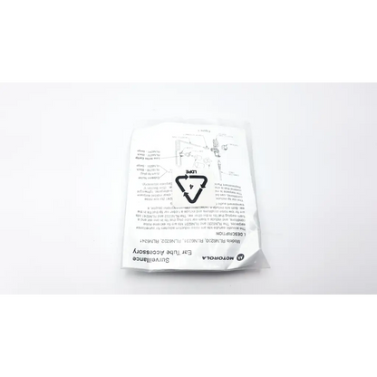 Motorola rln6231a low noise translucent ear tube accessory in clear plastic package with printed instructions and recycling symbol
