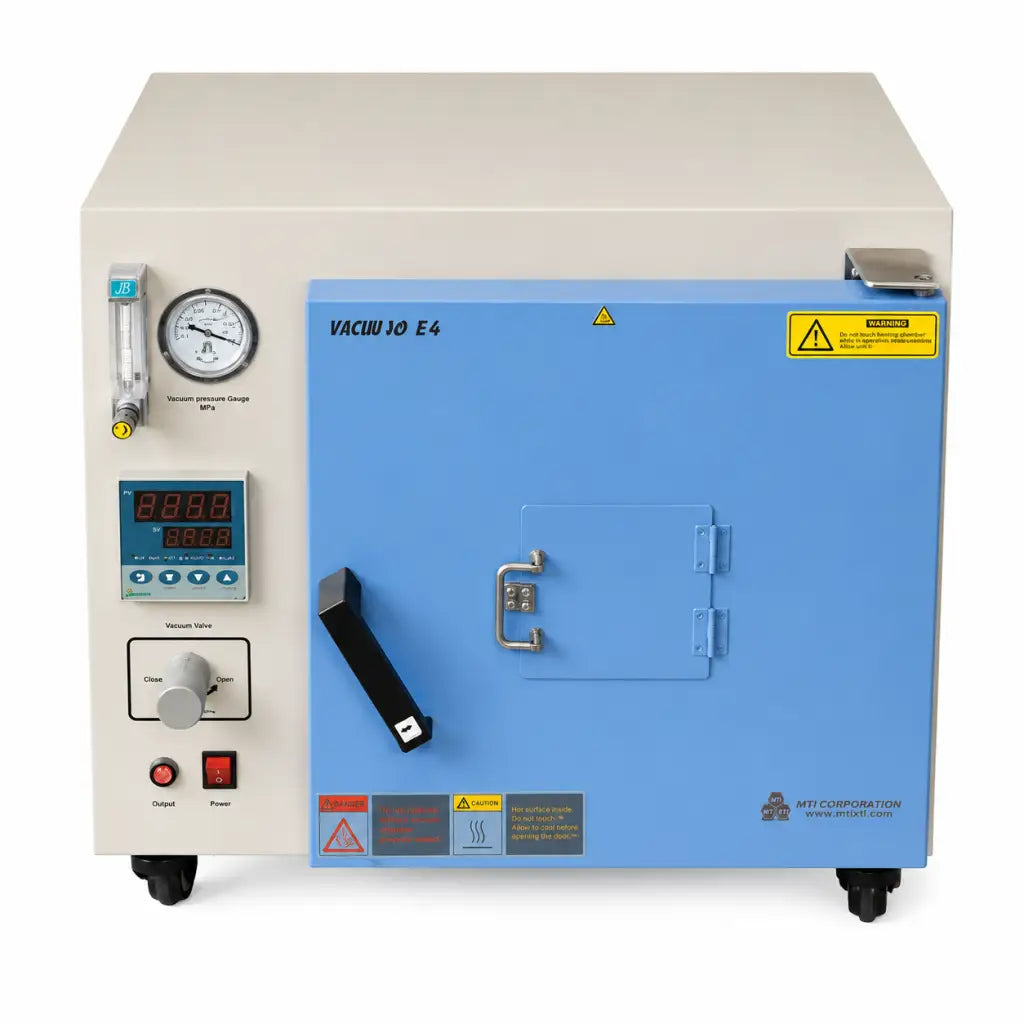 Mt corporation dzf-6020-ht400 high temp 400°c blue and beige compact vacuum oven with digital display and pressure gauge