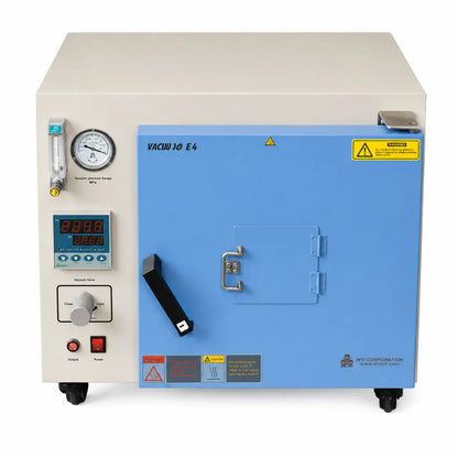 Mt corporation dzf-6020-ht400 high temp 400°c blue and beige compact vacuum oven with digital display and pressure gauge