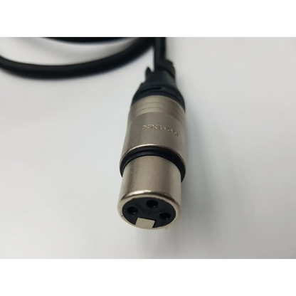 Black and silver three-pin xlr audio cable connector with metallic body and rubber grip for nds bpm150s24f06 medical power supply