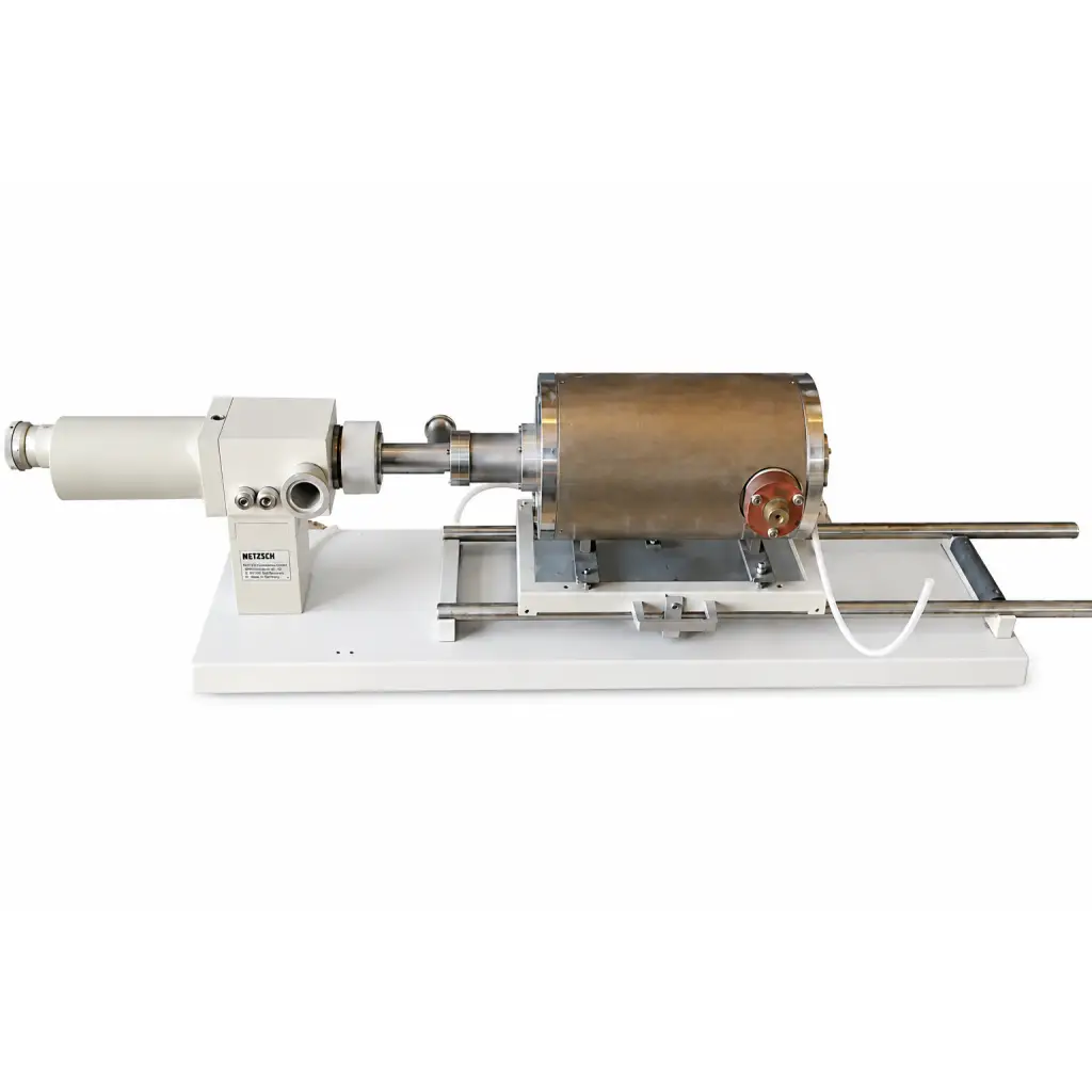 White meltech industrial melting and casting machine with brass chamber and rods in netzsch dil 402 e horizontal dilatometer measuring unit
