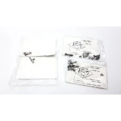 Silver metal bicycle repair kit with assorted screws and bolts in clear bags for brunswick scientific innova incubator 4080