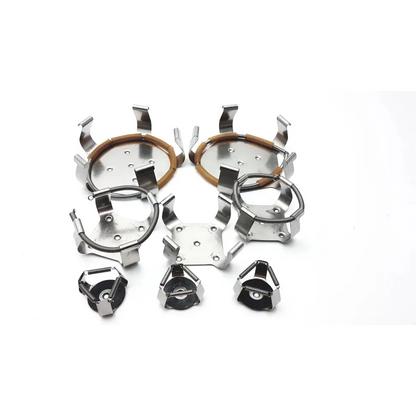 Set of stainless steel industrial clamps with rubberized spring components for brunswick scientific innova incubator 4080