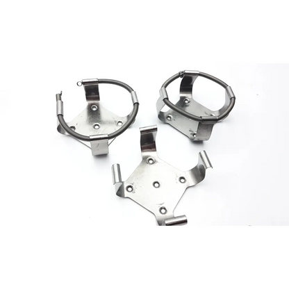 Silver metallic ice cleats with coiled spring mechanisms and adjustable brackets for brunswick scientific innova incubator 4080