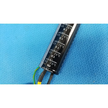 Nichicon black electrolytic power supply capacitor with silver terminals and wire harness for fundus retinal camera
