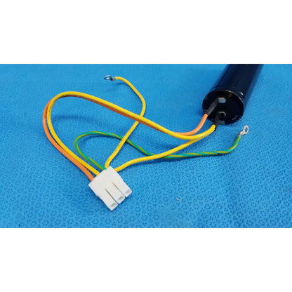 Black cylindrical nichicon power supply capacitor with yellow orange green wires for fundus retinal camera