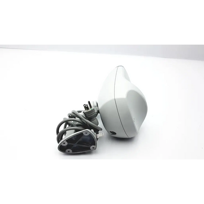 White plastic electric steam iron with black rubberized base and coiled power cord for nidek cp-770 chart projector wall mount