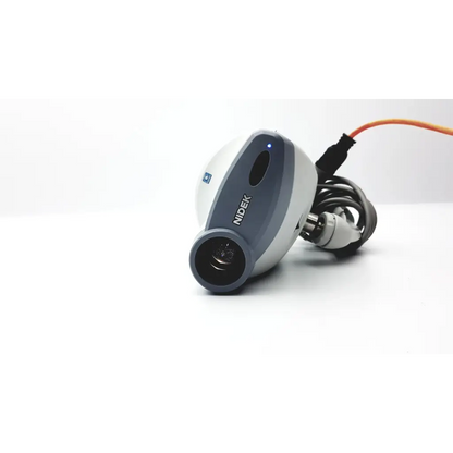Nidek cp-770 chart projector with wall mount featuring a sleek gray and white body and illuminated lens housing endoscope