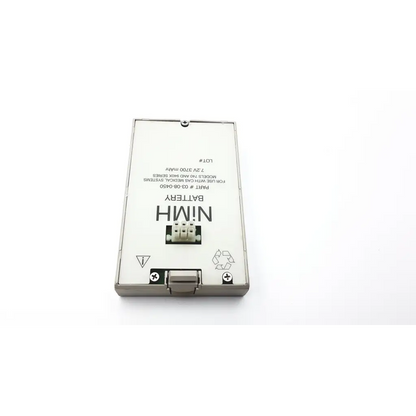 Silver rectangular nimh rebuild battery with white label black text and two front terminals model 03-08-0450