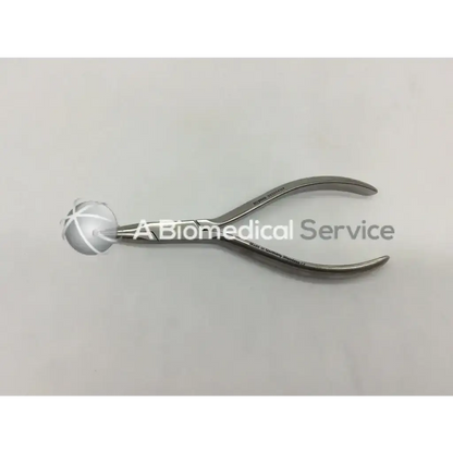 Silver normed 503004124 pliers flat-nosed with spherical textured head and polished metal handles for precise grip