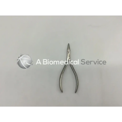 Stainless steel pliers flat-nosed normed 503004124 with sleek polished finish and slightly curved jaws for precision use
