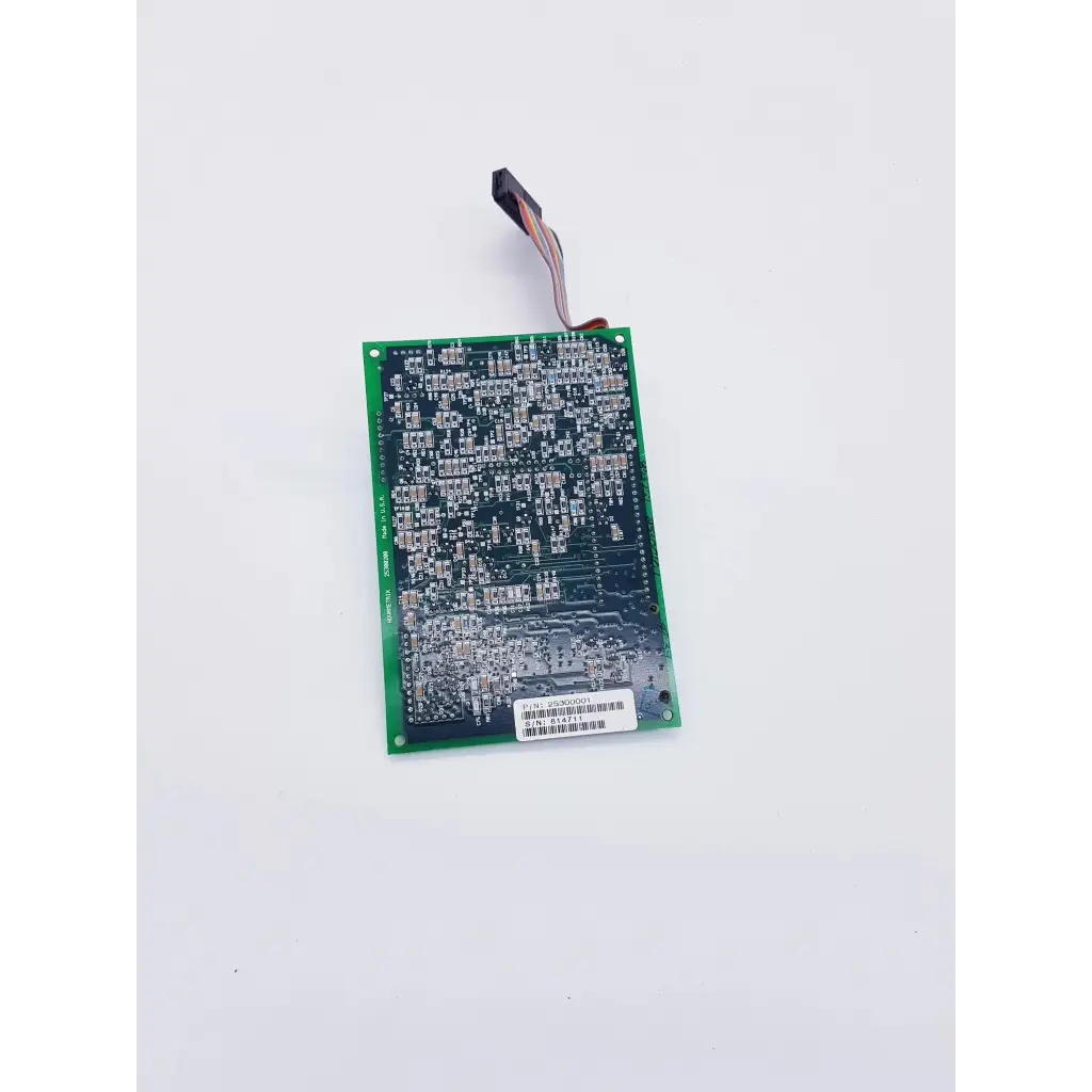 Novametrix 25300001 controller green circuit board with black connector and multicolored wires for nibp assembly board use