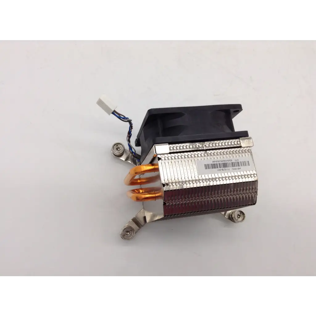 Oem hp silver and copper heat sink with black plastic mounting bracket for prodesk elitedesk cpu fan replacement